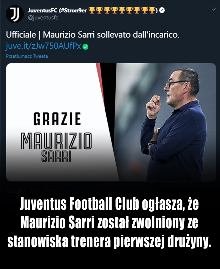 Oficjalny KOMUNIKAT Juventusu ws. Maurizio Sarriego!
